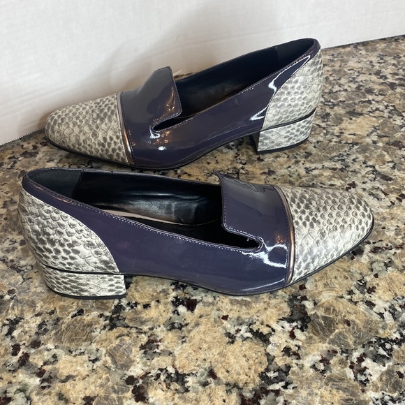 LOGO by Lori Goldstein Mixed Media Slip-On Loafers Snake Combo 10 - Picture 3 of 12